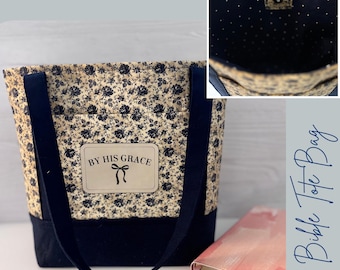 Bibeltasche für Bibelstudienzubehör | Bestickte Tragetasche mit personalisiertem Bibelvers | Geschenkidee mit Bibelvers