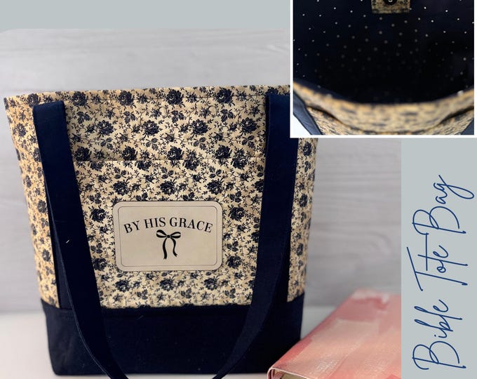 Bible Tote Bag | Christian Tote for Church & Bible Study | Handmade Scripture Bag | Shoulder Bible Bag Gift