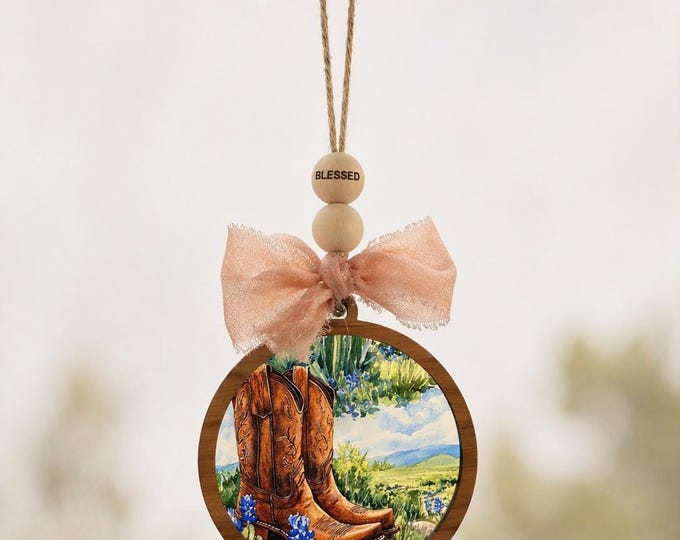 Rearview Mirror Charm for Women, Car Charm, Western Car Decor, Cowgirl Car Accessory, Cute Hanging Car Decor