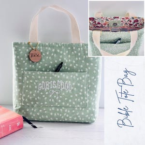 Bible Tote Bag for Women, Bible Study Bag, Christian Gift for Her, Church Bag, Bible Bag