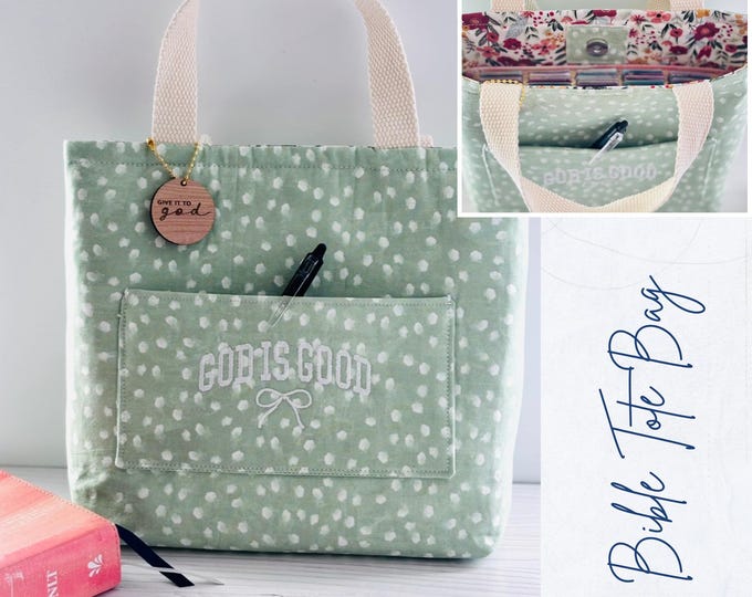 Bible Tote Bag for Women, Bible Study Bag, Christian Gift for Her, Church Bag, Bible Bag