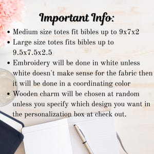 Borsa tote per la Bibbia / Borsa per libri cristiani / Borsa per lo studio delle Scritture / Regalo di fede fatto a mano immagine 3