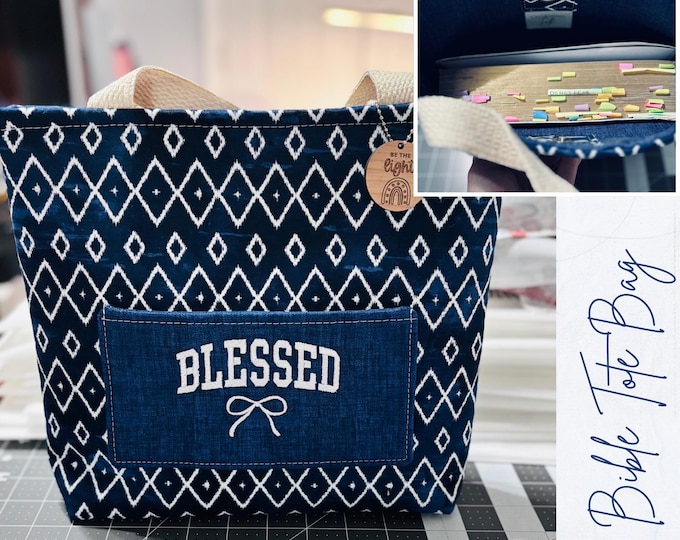 Bible Tote Bag | Christian Book Bag | Scripture Study Tote | Handmade Faith Gift