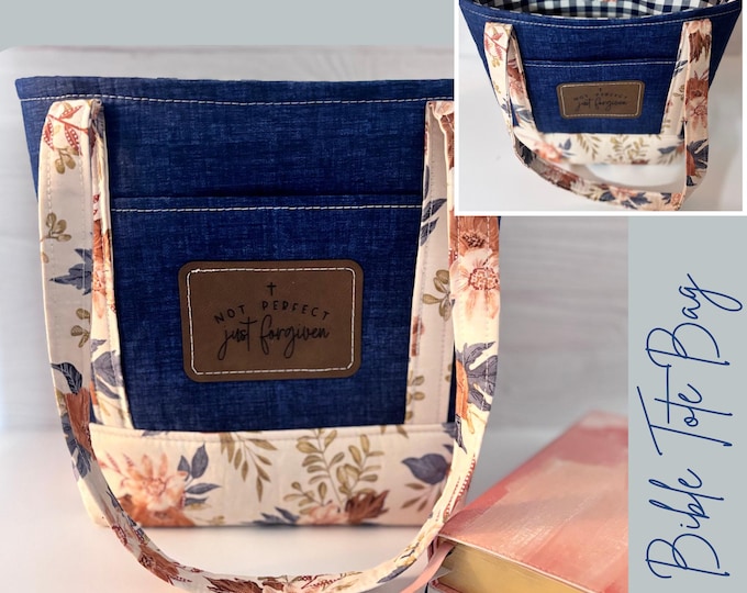 Bible Tote Bag | Christian Tote for Church & Bible Study | Handmade Scripture Bag | Shoulder Bible Bag Gift
