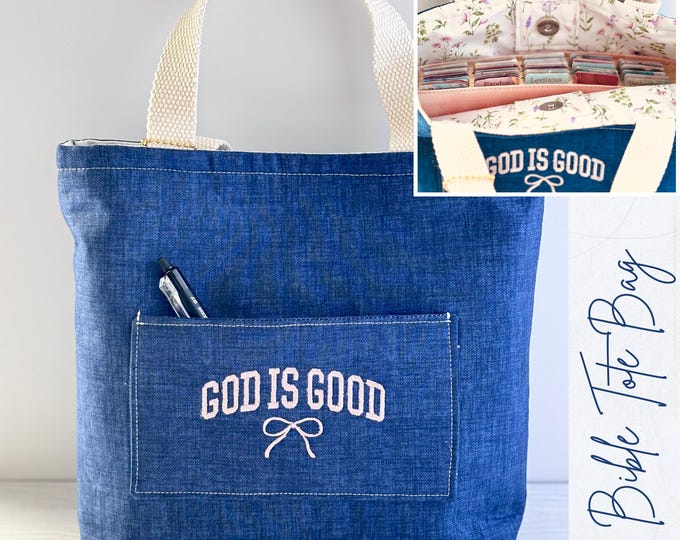 Handmade Bible Tote Bag | Scripture Study, Christian Gift