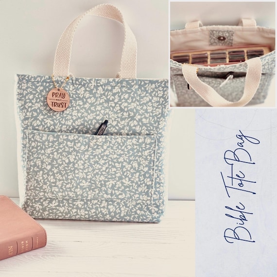 Bible Tote Bag | Christian Book Bag | Scripture Study Tote | Handmade Faith Gift