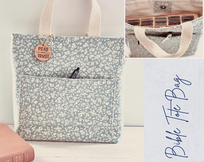 Bible Tote Bag | Christian Book Bag | Scripture Study Tote | Handmade Faith Gift