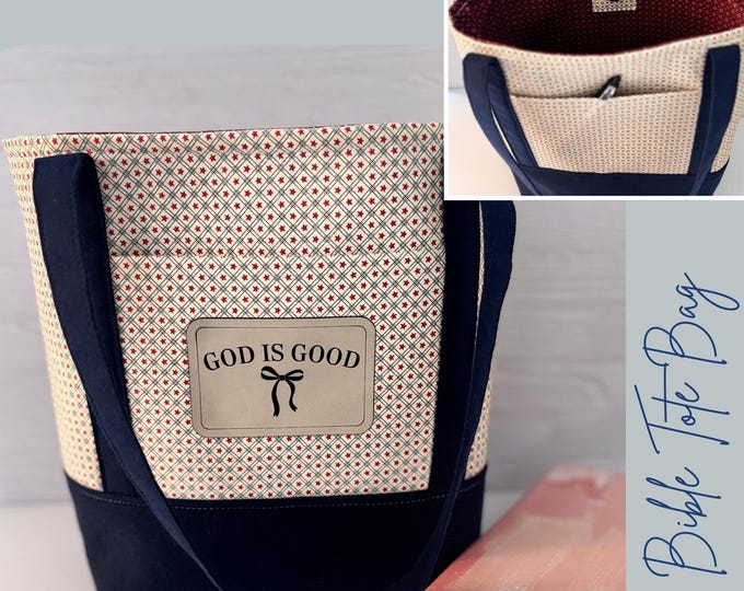 Bible Tote Bag | Christian Tote for Church & Bible Study | Handmade Scripture Bag | Shoulder Bible Bag Gift