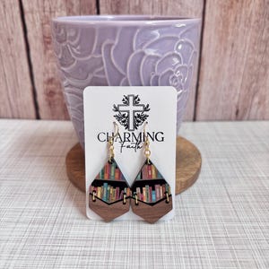 Book Earrings for Teachers Appreciation gifts for Teachers favorite Things for Readers Dangle Bookshelf Earrings for Mother&#39;s Day Gifts Cute