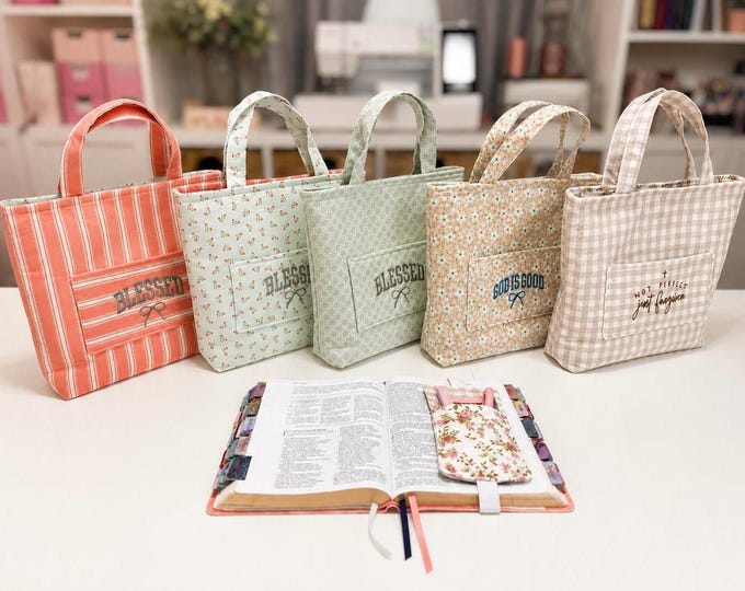 Bible Bag, Christian Tote Bag, Church Bible Tote Bag Gift Set| Christian Gift for Women | Bible Journaling Accessories