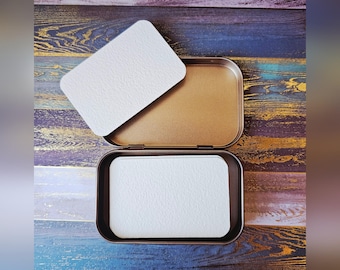 Blank (2 1/4" x 3 1/4") Watercolor Paper In Tin -BAOHONG-