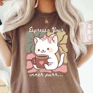 Cat Coffee Shirt, Funny Coffee Lover Shirt, Cat Lover Tshirt, Cat Lover Gift, Coffee Shirt, Cat Shirt, Trendy Shirts, Gift for Coffee Lover