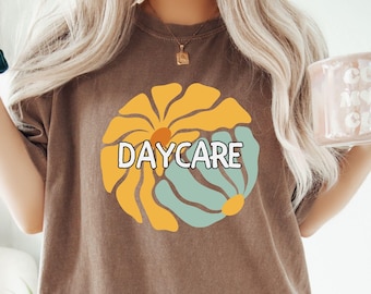 Comfort Colors® Daycare Floral Teacher Tshirt, Gift for Daycare Staff Crew, Daycare Worker Gift, Childcare Provider Shirt, Toddler Teacher