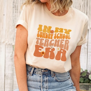 Retro Sunday School Teacher Shirt, In My Teacher Era Tshirt for Sunday School Teacher, Sunday School Teachers Teacher Appreciation Gift