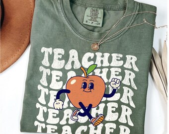 Retro Teacher Shirt Comfort Colors®, Cute Teacher T Shirt, Gift for Teacher, Back to School, Teacher Appreciation, First Day of School Tee