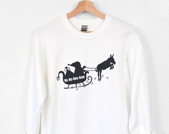 Funny Christmas Donkey Sweatshirt, Cute Donkey Shirt Women, Donkey Mom Sweatshirt, Christmas Donkey Lover Gift, Donkey t shirt