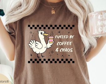Silly Goose Coffee Shirt, Funny Coffee Lover Gift, Goose Lover Tshirt, Mothers Birthday Gift, Coffee Shirt, Gift for Bestie, Trendy Shirts