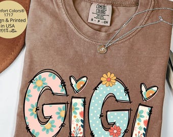 Comfort Colors® Boho Floral Gigi Shirt, Trendy Gigi Spring Shirt, Grandmother Shirt, Cute Gigi Gift, Grandma Gift Mothers Day Gift for Women