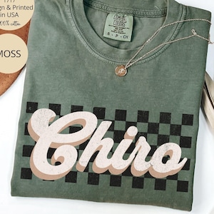 Comfort Colors Checkered Chiropractic Shirt, Chiropractic Assistant Shirt, Retro Chiropractic Student Shirt, Chiro Crew, Chiropractor Gift