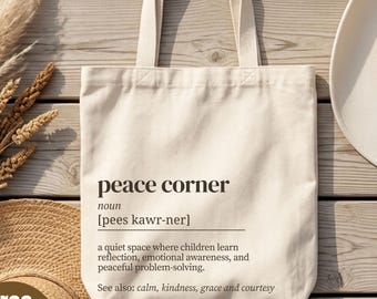 Bolsa de presente para professora Montessori, Bolsa para sala de aula "Cantinho da Paz", Bolsa para professora de pré-escola, Presente de agradecimento para professora "Cantinho da Calma"