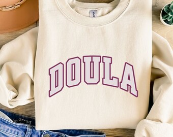 Retro Doula Sweatshirt, Birth Doula Sweatshirt, Doula Gift, Minimalist Doula Shirts, Midwife Graduation Student, Postpartum Doula Sweatshirt