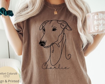 Custom Greyhound Mom Shirt, Personalized Dog Name Gifts, Whippet Dog Tshirt Comfort Colors®, Gift for Greyhound Parents, Dog Name Gift