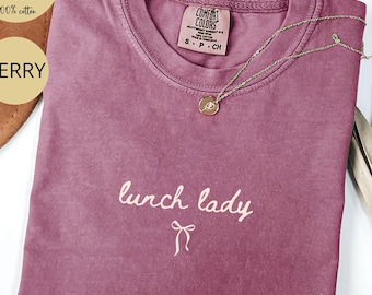 Minimalist Lunch Lady Shirt Comfort Colors®, School Cafeteria Crew Tshirt, Gift For Lunch Lady, Lunch Crew Shirt, Back To School Shirt