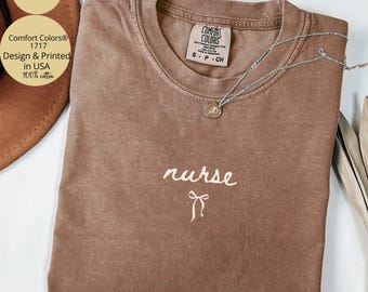 Coquette Nurse Shirt Comfort Colors®, Retro Nurse Shirt, Gift for Nurse, RN Shirt, Registered Nurse Shirt, New Nurse Graduation Gift