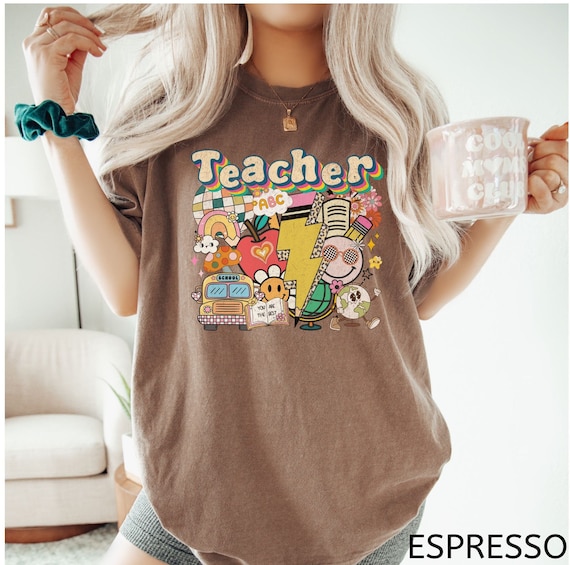 Comfort Colors® Groovy Teacher Shirt, Cute Teacher Shirt, Teacher Appreciation Gift, Back to School Shirt, First Day of School TshirtRetro