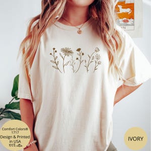 Comfort Colors® Wildflower Shirt, Floral Cottagecore Shirt, Botanical ...