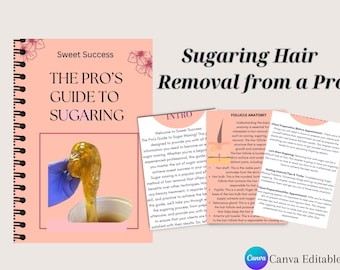 Intimate Sugar Waxing Editable Training Manual, Sugar Wax Training Academy, Esthetician Training Manual, Edit in canva, PDF E-Book, Sugaring