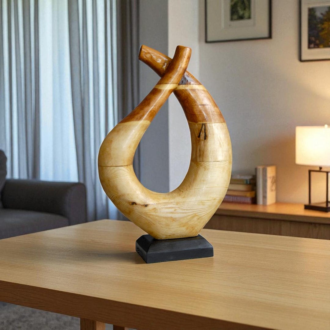 抽象的な木彫：モダンな卓上アート - Artery Design - Etsy 日本
