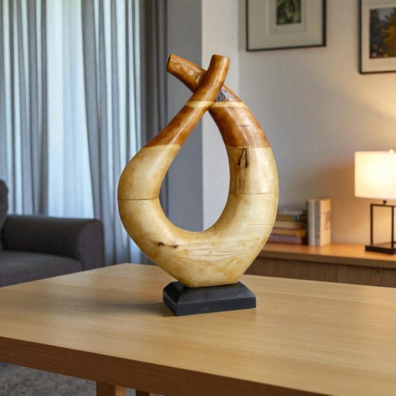 抽象的な木彫：モダンな卓上アート - Artery Design - Etsy 日本