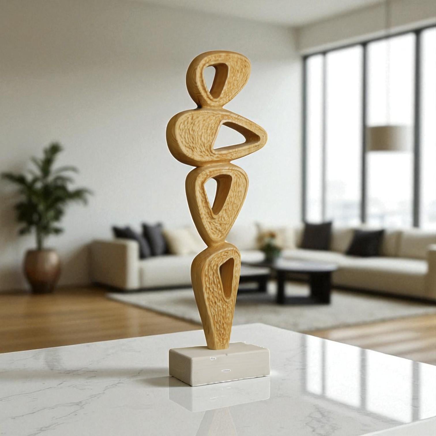 ビンテージ　wood abstract sculpture 右側　盛永省治 Handmade Abstract Wood Sculpture: Modern Minimalist Home Decor - Etsy