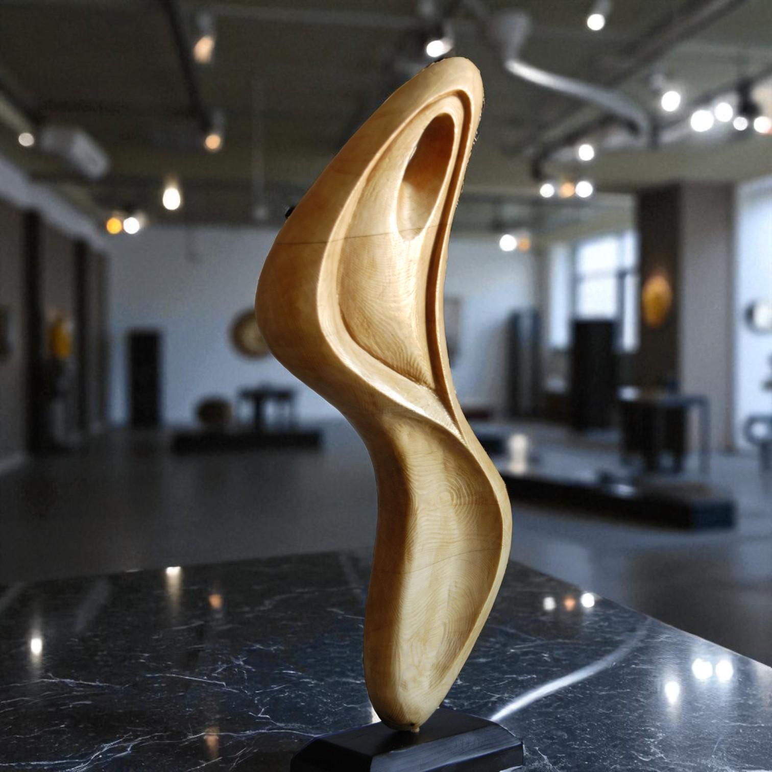 Hand Carved Fir Wood Sculpture – Modern Abstract Art Decor - Etsy