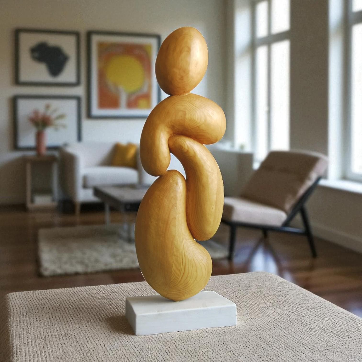 Hand-carved Pine Wood Sculpture: Modern Abstract Home Decor - Etsy