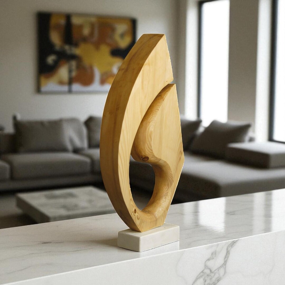 Abstract Fir Wood Sculpture: Mid-century Modern Rustic Art - Etsy