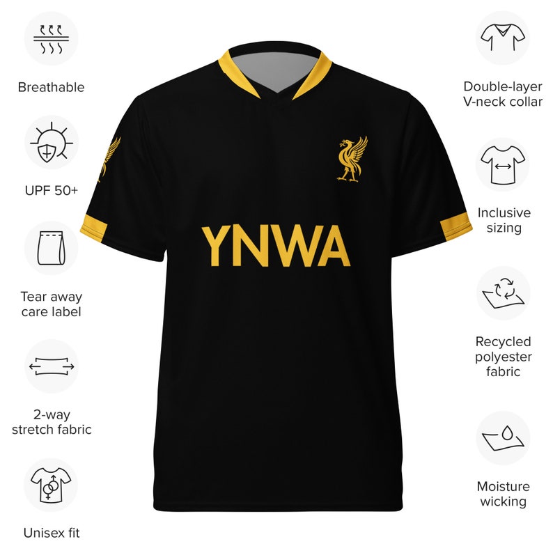 Liverpool FC - LFC - Reds - Black and Gold - unisex sports jersey