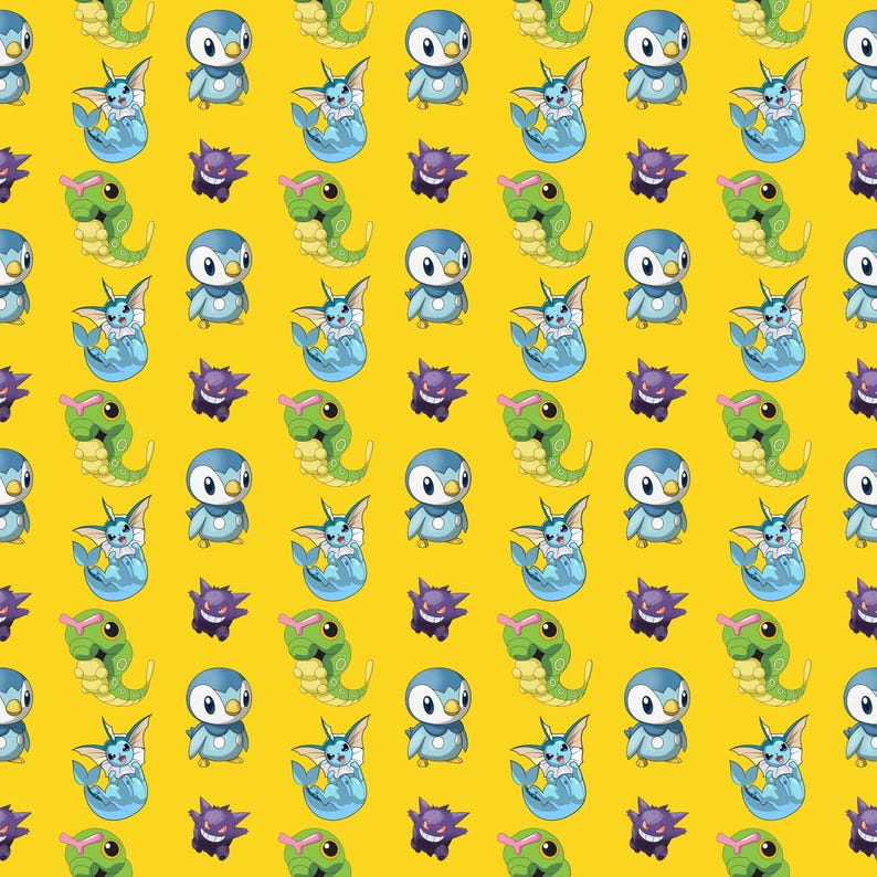 Spotted Pattern Pokemon Pokemon Digital Seamless Patterns Bundle | 12 X 12 Inch Patterns ...
