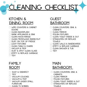 Basic Cleaning Checklist - Etsy UK