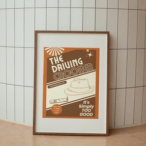 Der fahrende Crooner (Orange), I Think You Should Leave inspiriert druckbare Wandkunst - digitaler Download, Retro Print