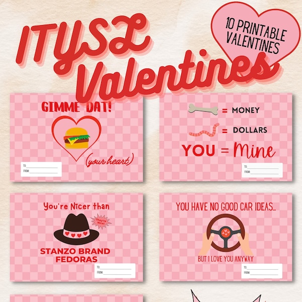 Printable I think You Should Leave inspirierte Valentines (10er Set) - Sofortiger Download