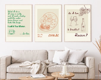 New Girl Inspired Food Prints: Gallery Wall Art (Digital Download)