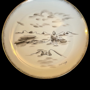 Mid Century Inuit Artist Collectable Plate