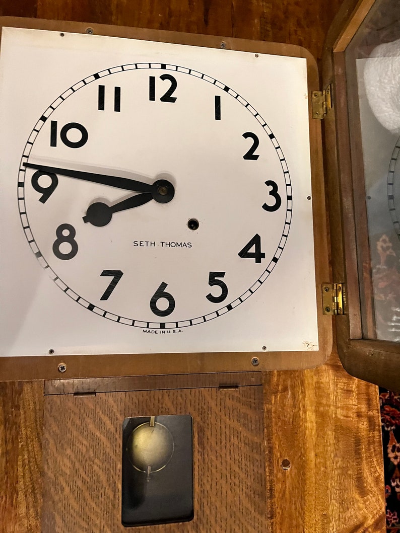 Vintage Seth Thomas Mission Style Wall Clock Etsy
