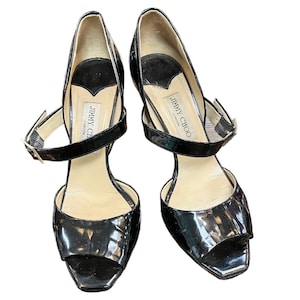 JIMMY CHOO パンプス 39 ジミーチュウ レザー×グリッター パンプス 39 レディース