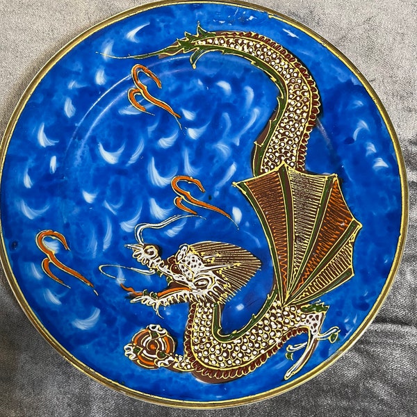 Vintage 7.5” Moriage Dragonware Plate