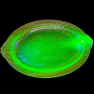 Antique Uranium Glass  Serving Platter