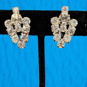 Vintage 1950’s Rhinestone Clip Earrings