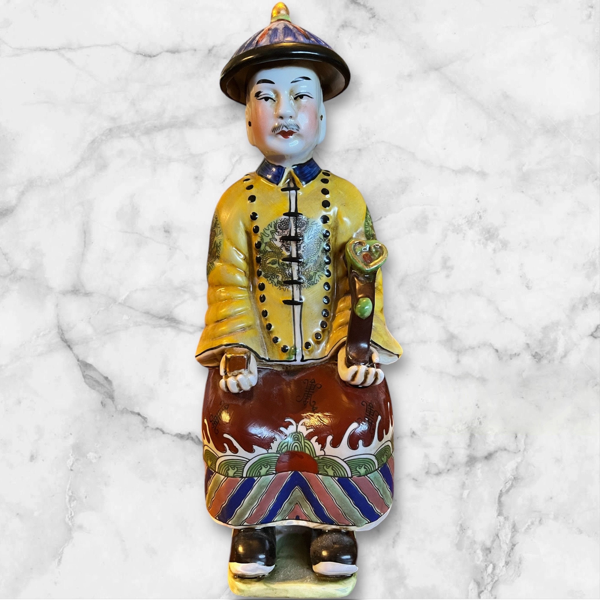 Vintage Hand Painted Qing Dynasty Emperor Statue - Etsy, image size:2000x2000